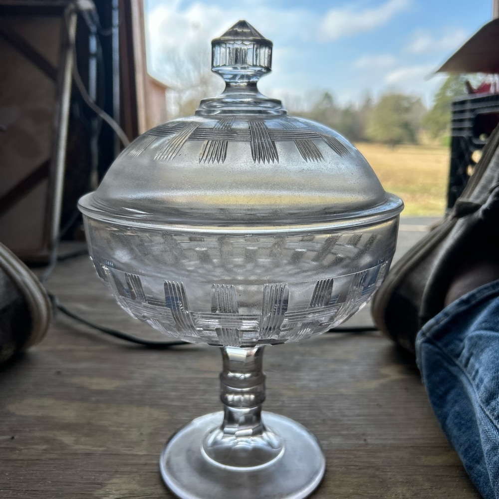 Elegant Glass Candy Dish with Lid